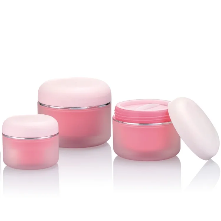 Hot selling double-layer matte pink jar in good price small cosmetic packages wholesale