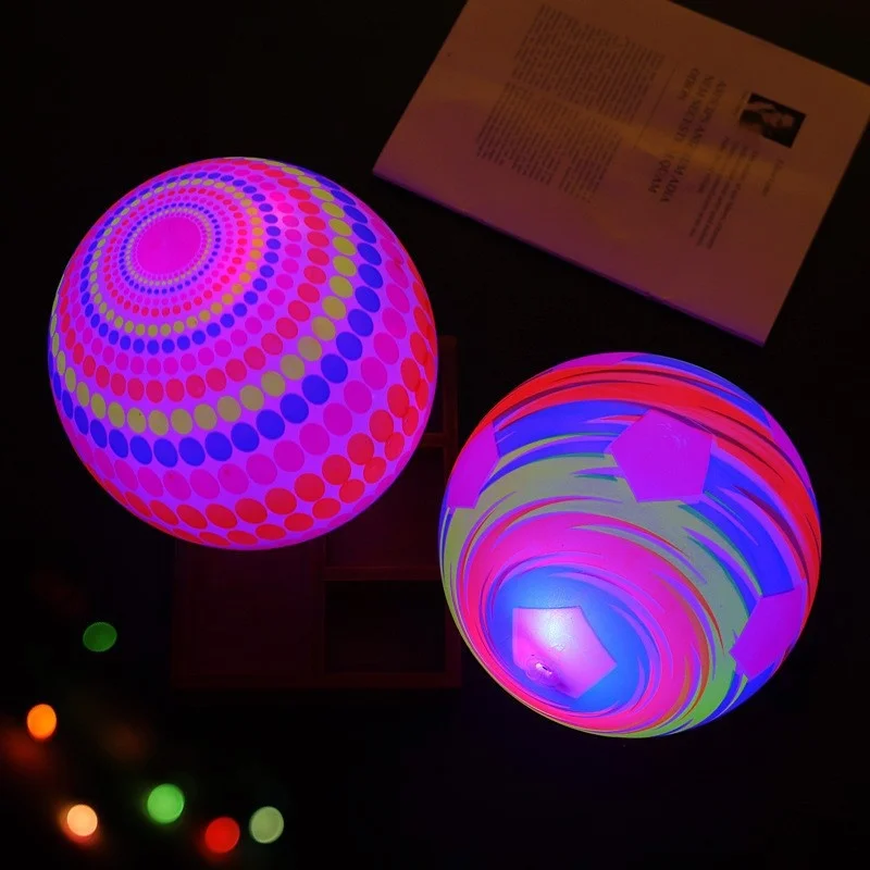 Glowing Pat Ball Cordless Fitness Elastic Inflatable Plastic Soccer Basketball Kid Internet Celebrity Flashing Sports Ball