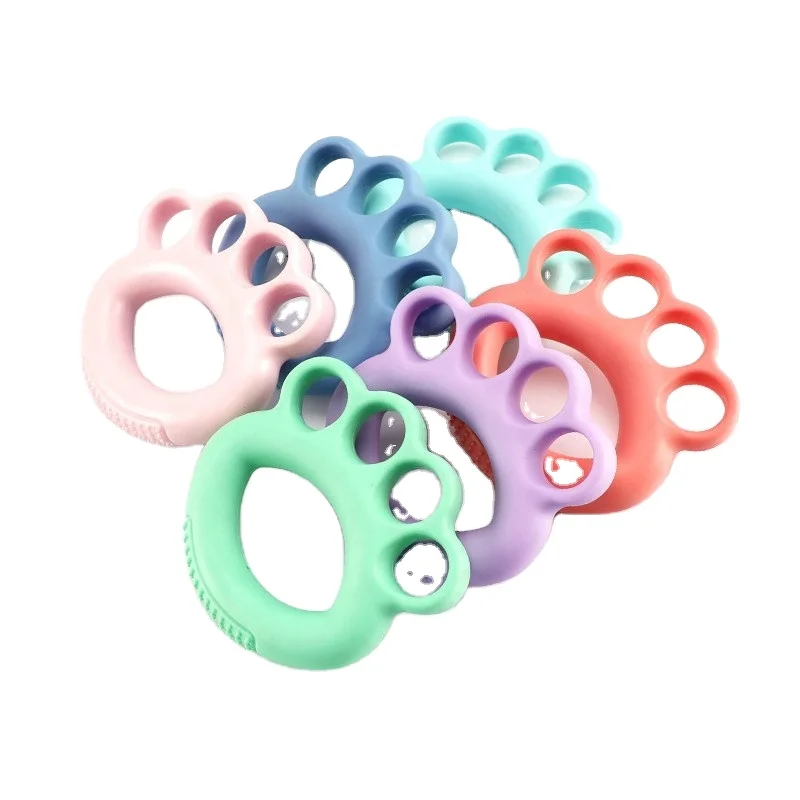 Silicone Four-Finger Grip Strengthener Bump Massage Ring Hand Rehabilitation Training Silicone Grip Ring Finger Movement