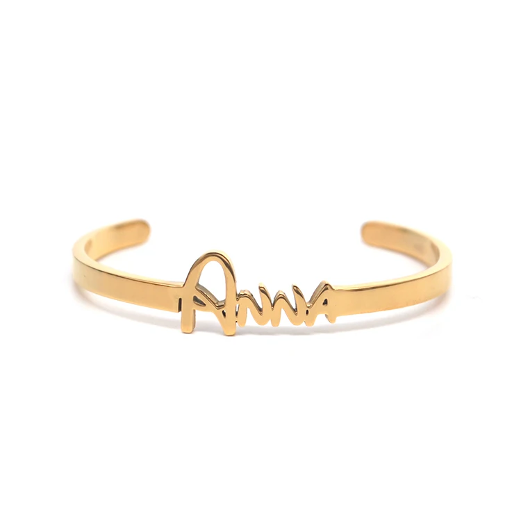 
18K Gold Plated Custom Name Personalised Bangle Bracelet For Kids 