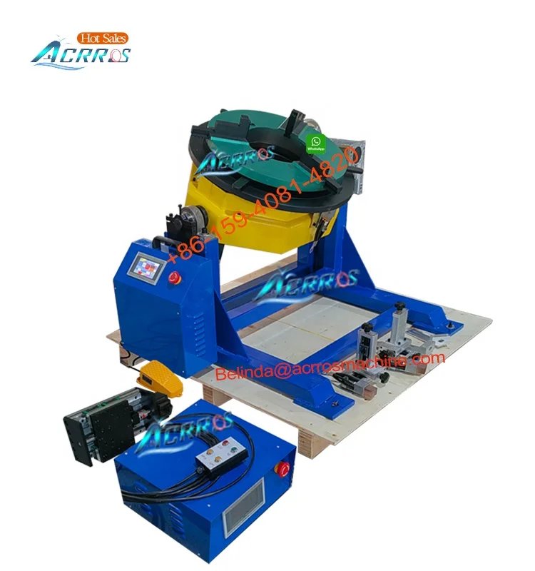 Automatic 600kg Welding Positioner 500mm Tube 240mm Industrial Turntable 240mm Center Hole Featuring Bearin Core Chuck Clamping