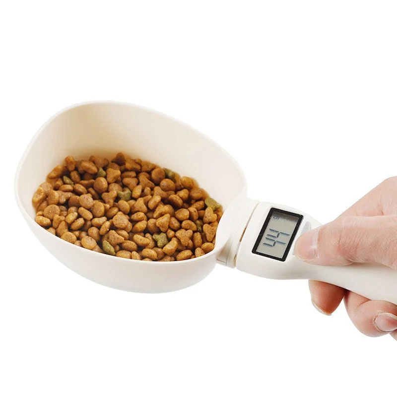 Large Capacity 800g/0.1g Pet Feeding Scale High Accuracy Cat Dog Food Scale Portable Home Kitchen Digital Measuring Spoon Scales