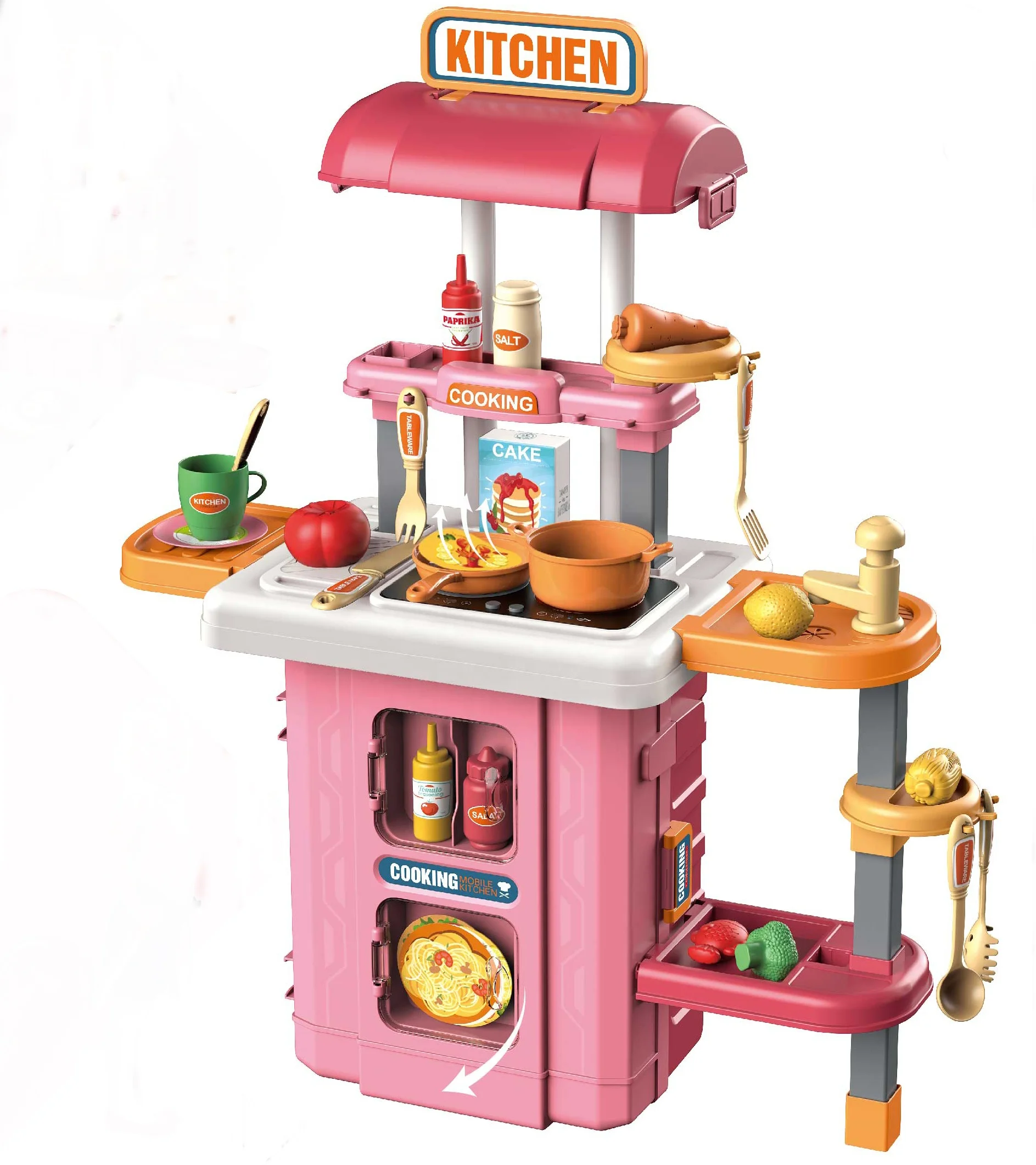 3 in 1 Kids Toy Kitchen Accessories Play Food Role Play Cooking Educational Toys for Kids