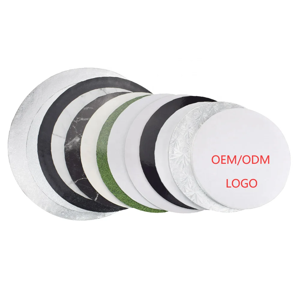 XJH Round Drums Glossy Laminated Masonite MDF Cake Board 6 8 10 Inch Heart Shaped Cake Drum 12 14 Inch MDF 5mm Cake Board