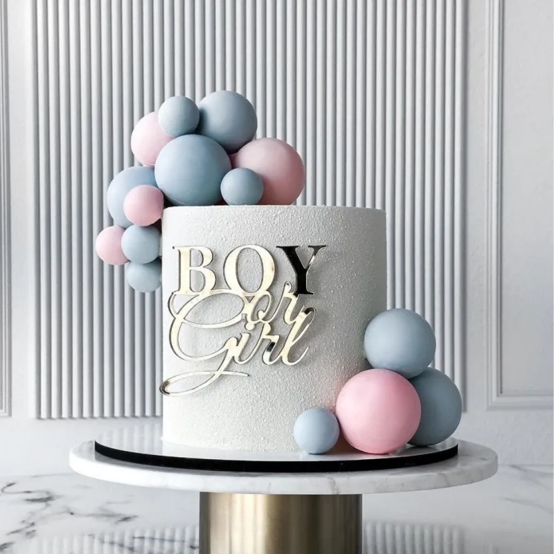 Best Boy or Girl Acrylic Cake Decorating Supplies Golden Acrylic Birthday Boy Girl Cake Side Decorations Baking Decorative Tools