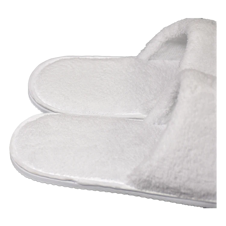 Superior quality cheap price custom hotel spa disposable coral velvet slippers for guest use