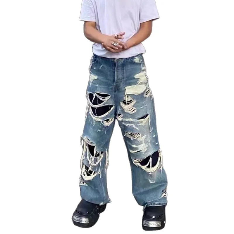 Mayhem Style Wash And Bruise Designer Jeans Tapered Pantalones De Hombre Jeans Baggy