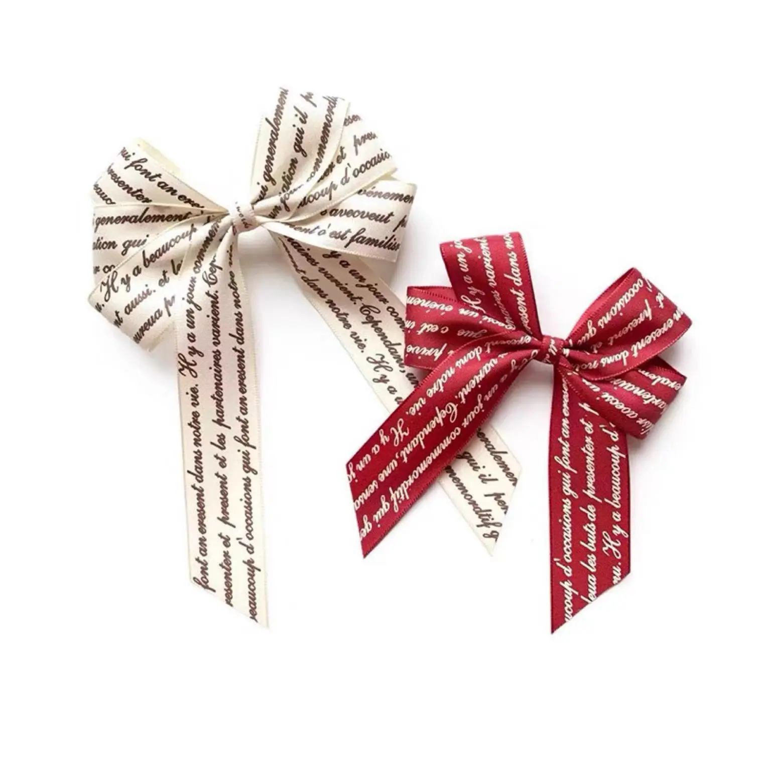 Custom Gift Decoration Satin Grosgrain Ribbon Bow polyester ribbon  pull bows