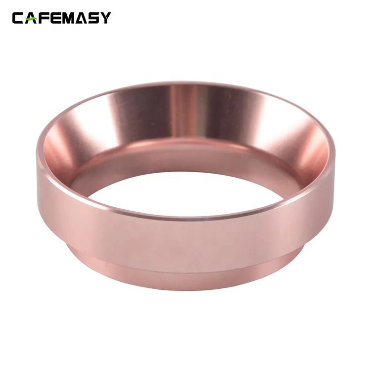 New Aluminum 58mm Coffee Powder Container Potrafilter Funnel Rose Gold  Dosing Ring For Espresso Barista