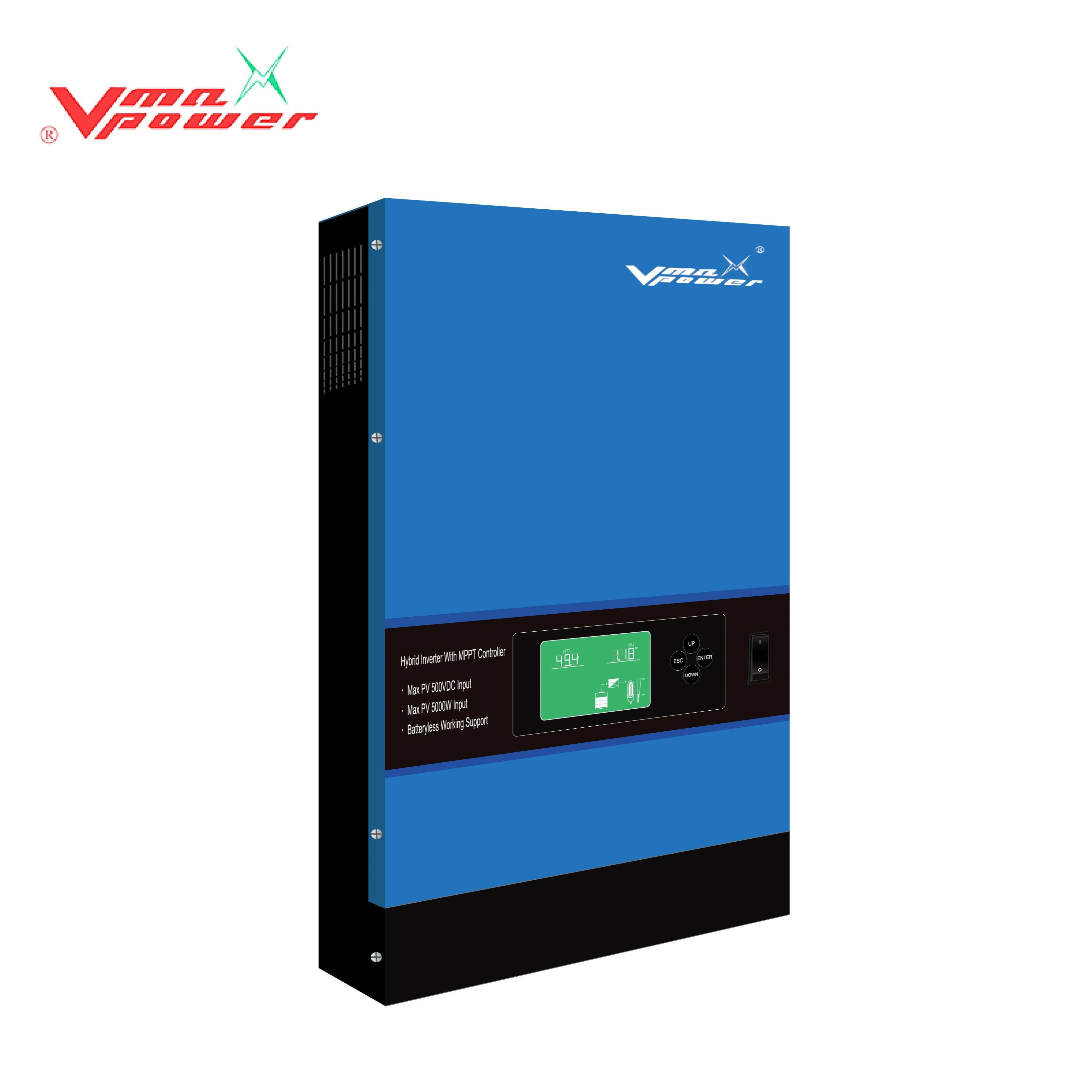 Vmaxpower 2020 Newest3kw 5KW MPPT 500VDC  off grid Hybrid pure sine wave Solar power Inverter Batteryless for pv energy systems