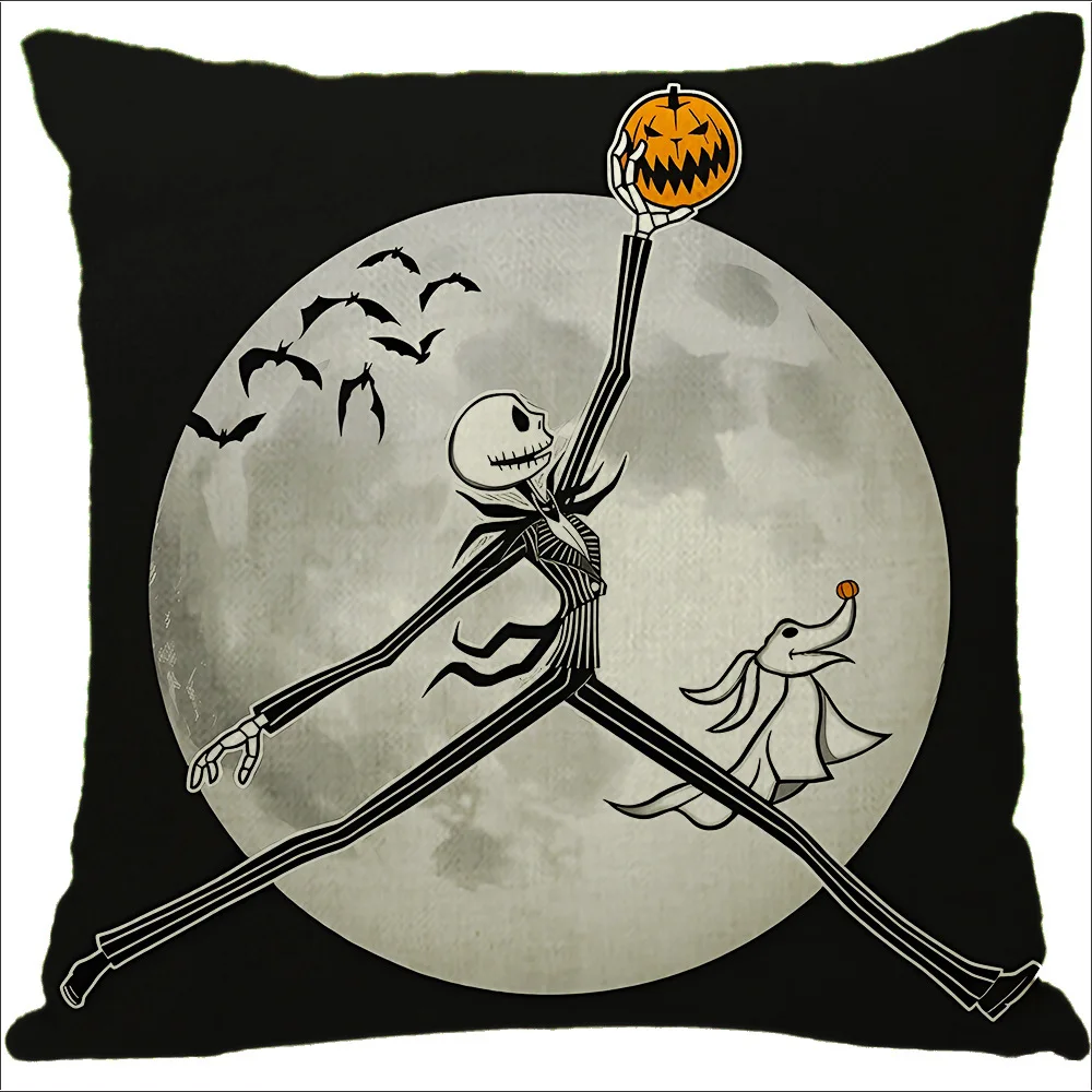 Cotton Linen Custom Printed Pillowcase With Zipper Cushion Cover Pillow Cases Halloween