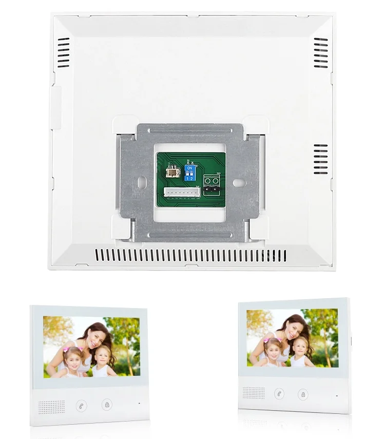 2 wire 7 inch multi apartments video intercoms with 8 buttons for 8 family video door phone  apartment building