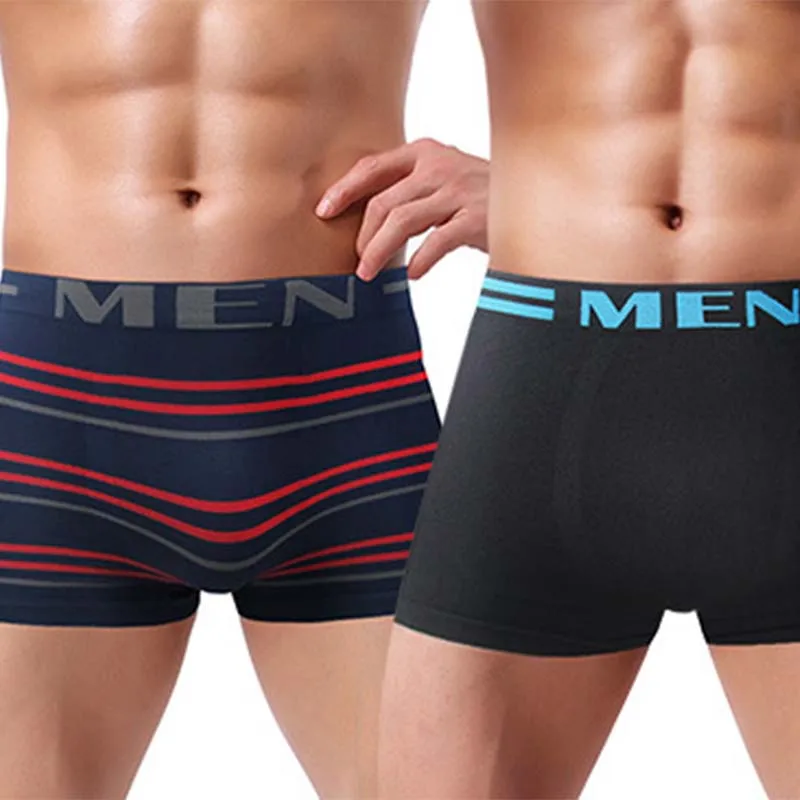 XIWEI Oem Custom Brand Seamless Mens Long Boxer Brief Mens Polyester Seamless Underwear