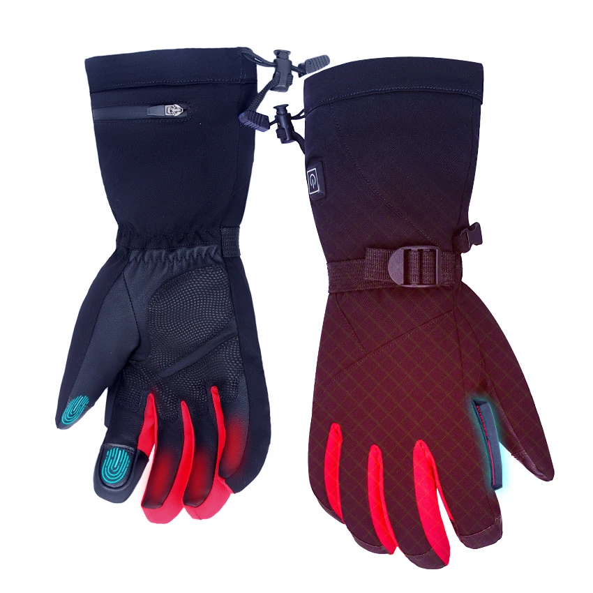 Winter Horse Riding Battery Heated Glove Thermal Waterproof Hand Logo Leather Touch Screen Gloves