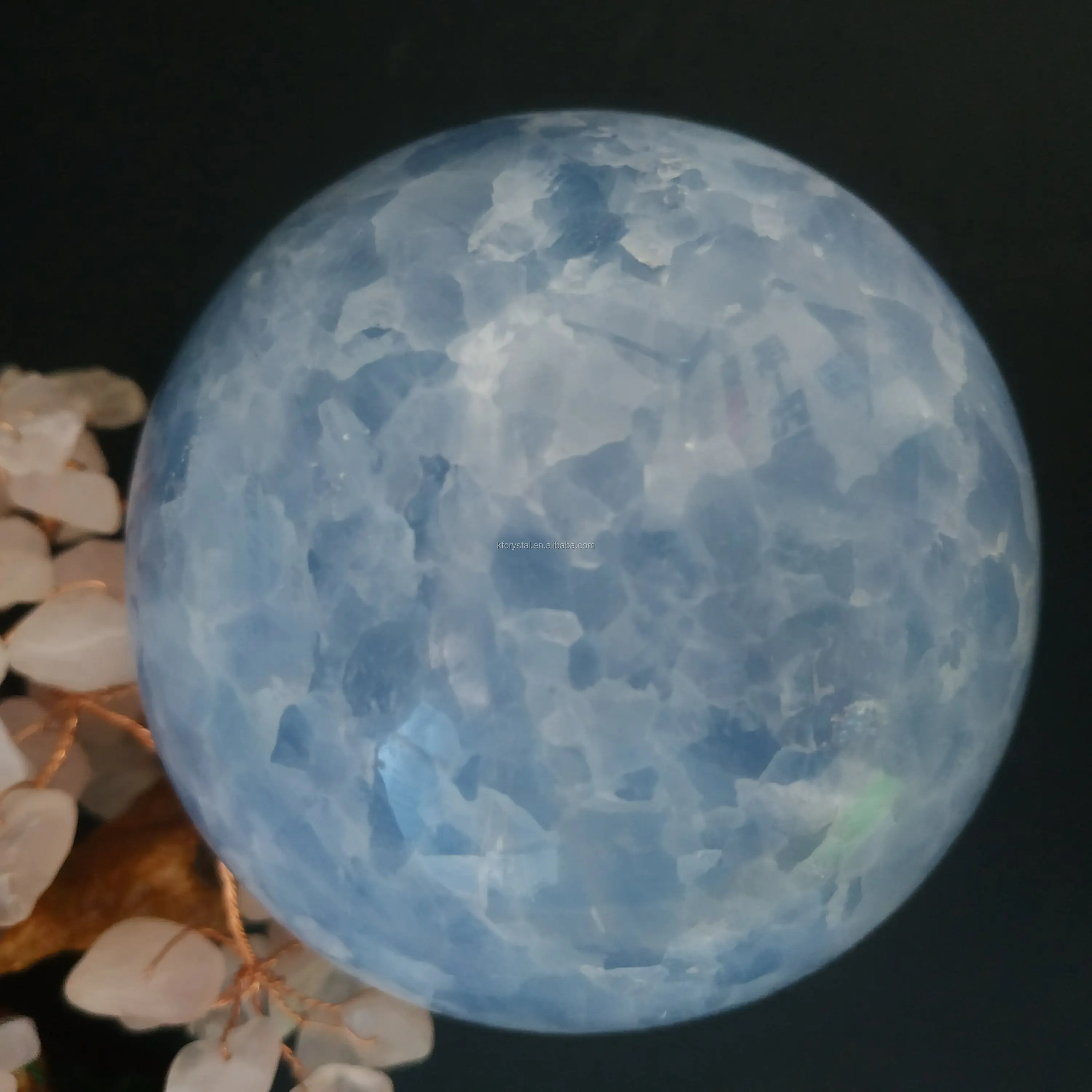 Wholesale crystal sphere ball Folk Crafts Healing Stones Natural Blue Calcite Crystal Quartz Ball Spheres for healing decor