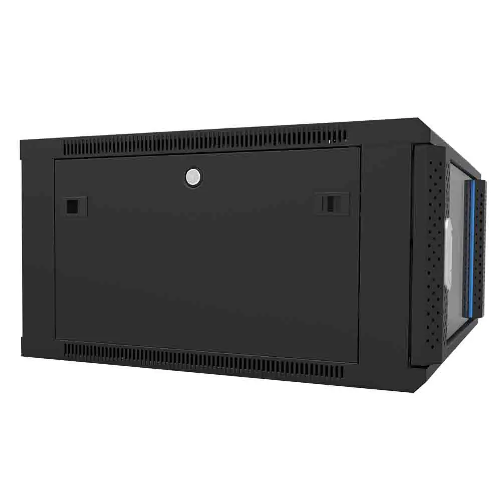 19inch with arc perforated door frame glass 6U network wall