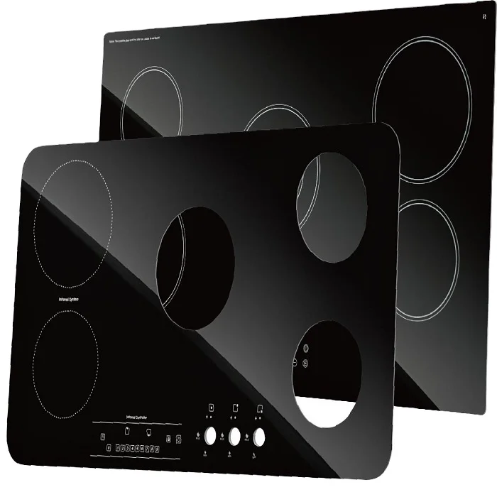 transparent and black ceramic glass