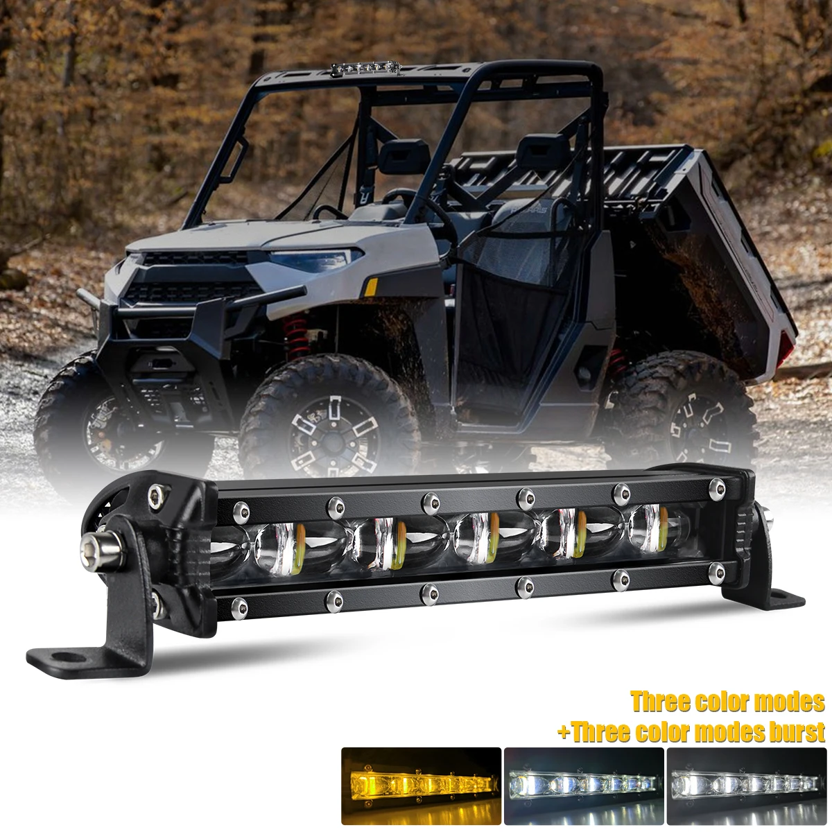 Полноприводный супертонкий внедорожник 32 дюйма 38 дюймов 44 ATV UTV SUV двухцветный Янтарный Аврора 8 14 20 26 4X4 Автомобильный Стробоскоп на крышу светодиодный
