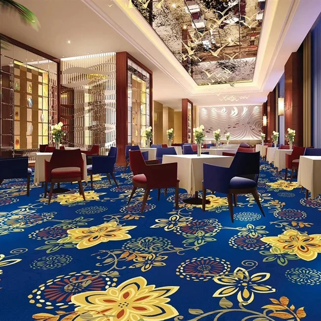 Custom design modern luxury pattern carpet removable nylon printed commercial carpet rug 1000g hotel wall to wall carpet