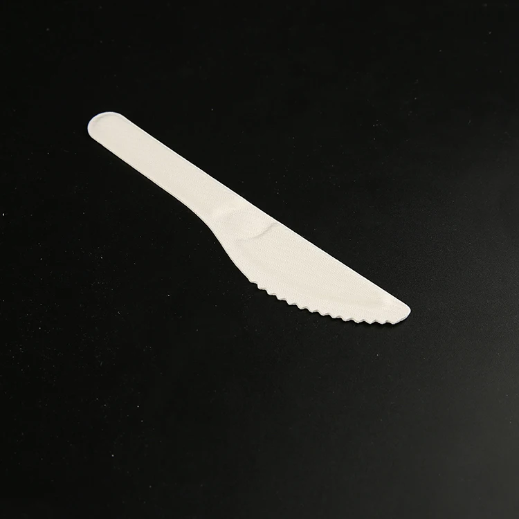 Biodegradable Disposable Sugarcane Pulp White edible cutlery bagasse paper knife fork spoon
