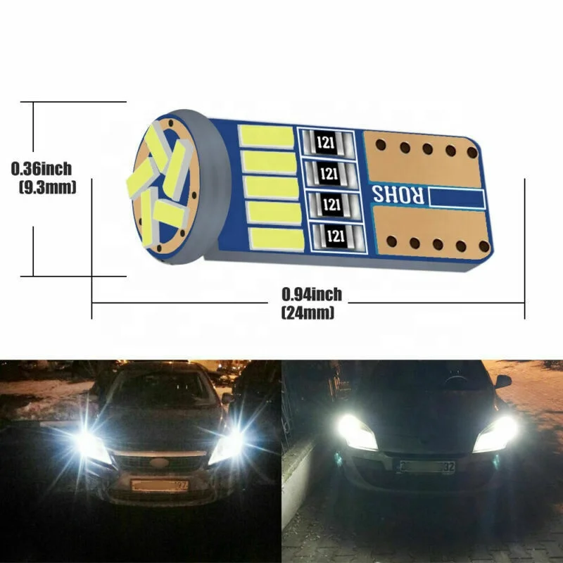 Hot Selling Canbus Car 194 W5W Bombillo Light Bulb Foco Auto Led Bulb 15smd Interior Light no error Led t10 wedge width reading