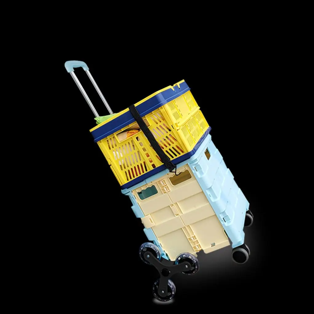 Supermarket Lightweight and foldable 6 Wheels Shopping Cart for easy Climbing Stair