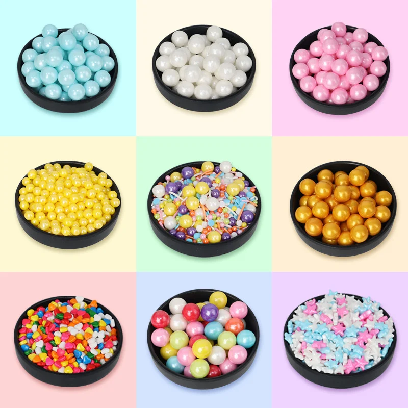 New Multicolor Crinkle Edible Sprinkles Cake Decoration White Edible Sugar Pearls For Cake Sprinkles Cake Decorating Supplier