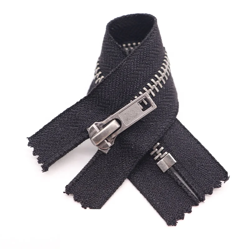 8# Large metal zipper antique silver teeth metal zipper close end flame retardant fireproof zipper