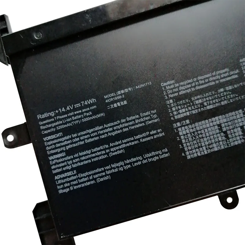 Натуральная A42N1713 Аккумулятор для ноутбука ASUS ROG G7A G7AI7700 G7BI A42L85H 32 ГБ/2 ТБ 14 4 V 73WH батарея Asus