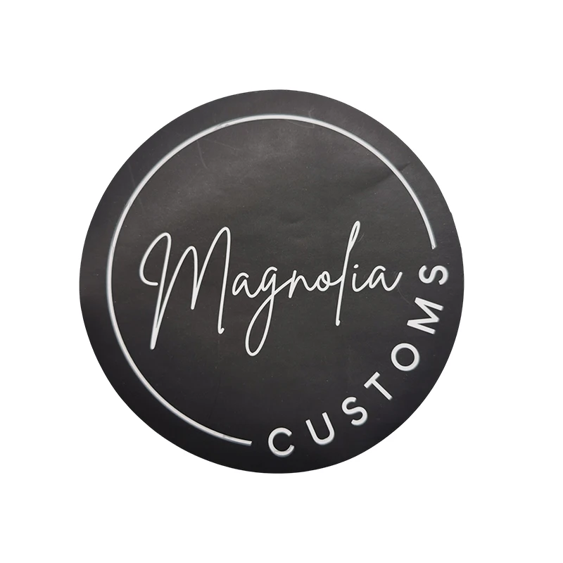 Custom Printed cosmetic Logo Sticker waterproof Self Adhesive Vinyl Roll Packaging Label Custom Black Stickers