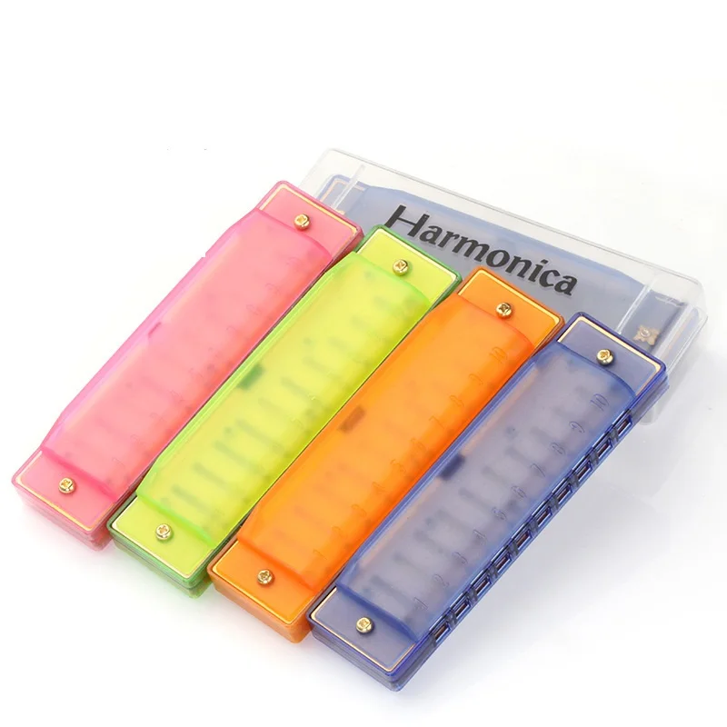 Factory direct sale colorful 10 hole harmonica Diatonic Harmonica Key of C 20 Tone for Beginner Student
