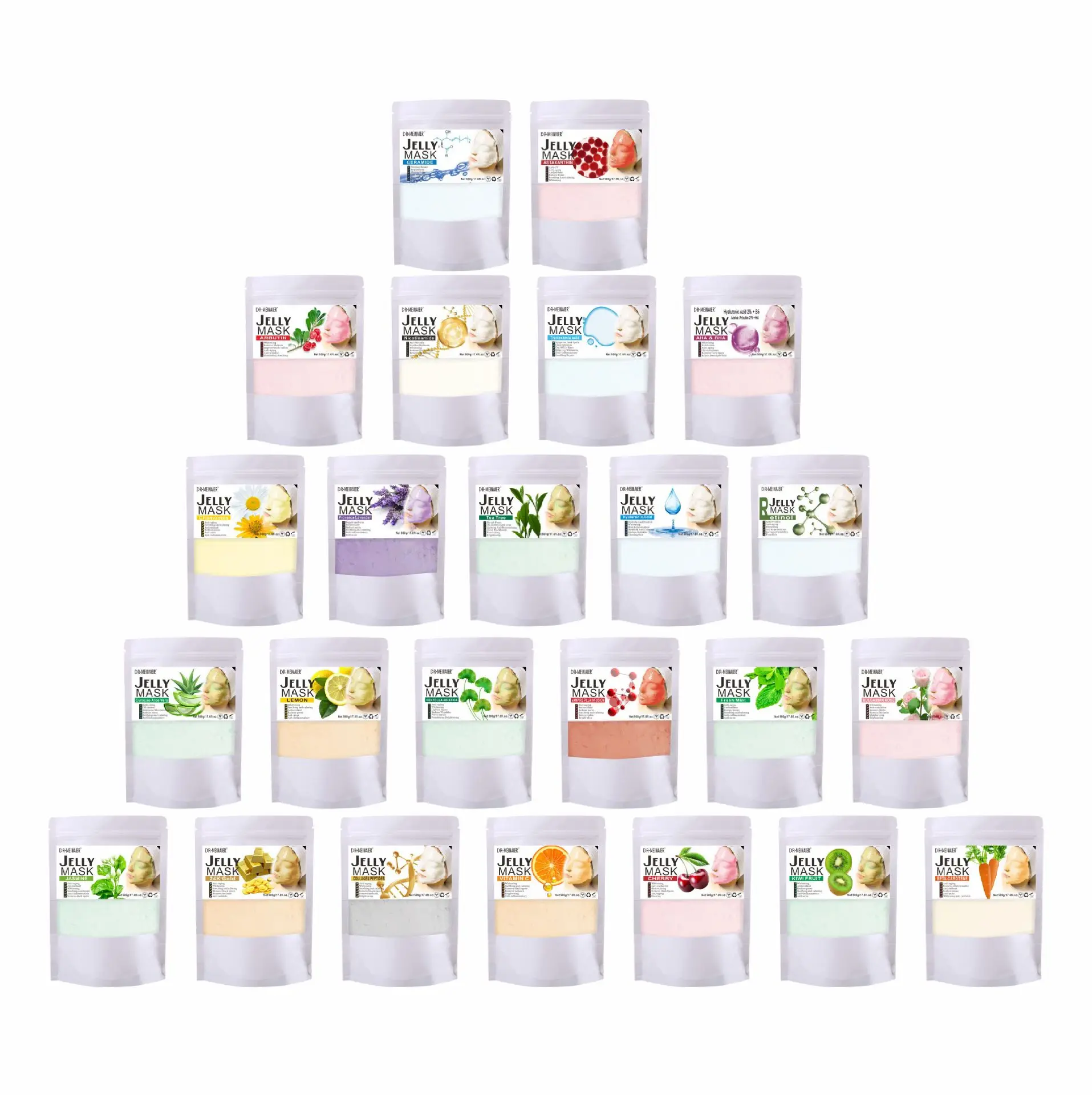 Diy Spa Collagen Hyaluronic Acid Soft Mask Powder Face Mask Moisturizing Anti Aging Rose Crystal Peel Off Rubber Mask Skin Care