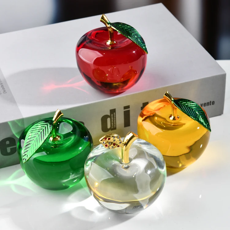 Custom Modern Clear Wholesale Eco-Friendly Multiple Sizes 60mm Glass And Crystal Apple