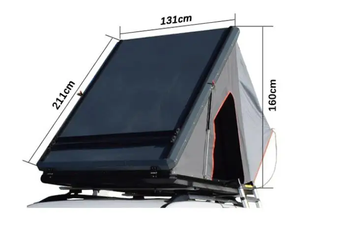 High Quality Customize Outdoor Easy Set Up aluminum hard shell camping triangle Car Roof Tent