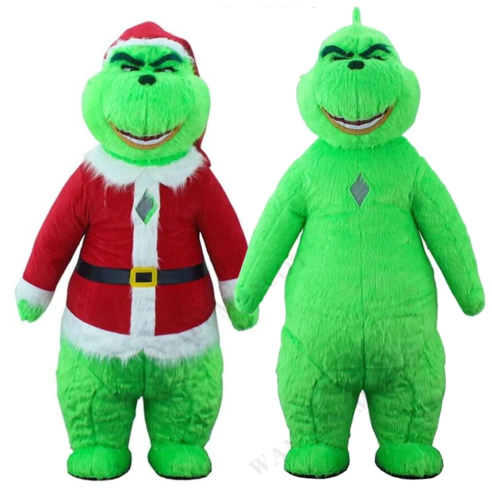 Christmas Green Monster inflatable mascot costume Halloween Cosplay adult plush mascot costume Cartoon Character Mascot Costumes