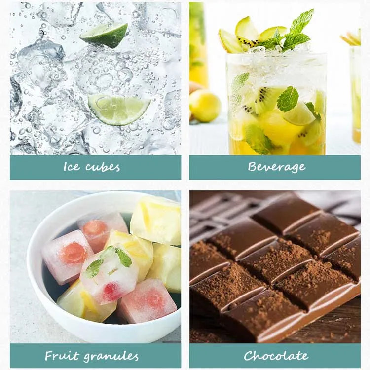 Square Silicone Rectangular Whiskey Ice Lattice Mold Tray/24 ice grids Cubes With Lid Plastic Boxes