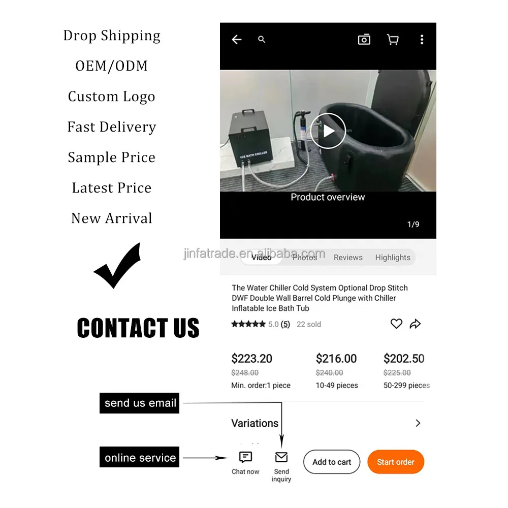 Wholesale Durable Inflatable Cold Water Therapy Tub Cold Plunge Tub Ice Bath Barrel For Sale