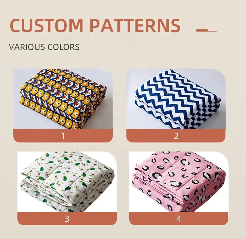 FREE SAMPLE CUSTOM 100% Polyester Microfiber Cotton gravity Heavy Blanket 15lbs 60x80 Weighted Blanket for Anxiety Bedroom