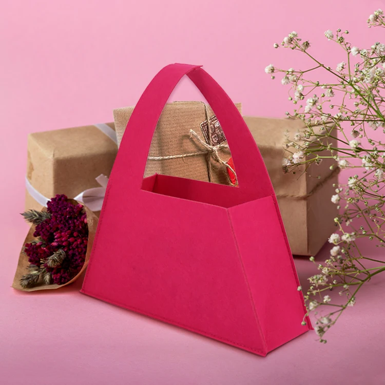 Best Seller Stylish Felt Custom Logo Thank You Gift Bag Lady Female Tote Handbag Clutch Shopping Bag for Wedding Party