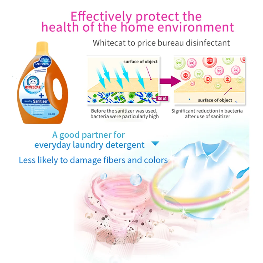 Daily chemicals multi purpose sanitizing disinfecting cleaner concentrated liquid for toilet floor surface clothes laundry