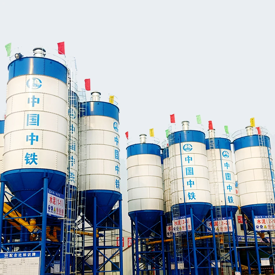 Large 500 Tons 1000T Concrete Mixing Plant Bolt-type Powder Silo Sheet Cement Silo