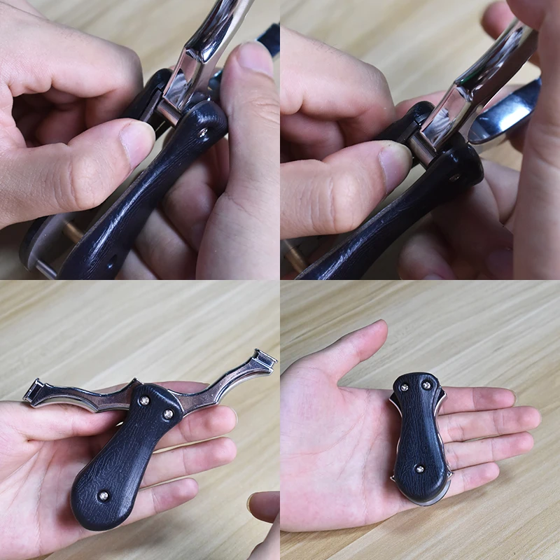 Portable Alloy Slingshot Powerful Outdoor Folding Pocket Hunting Slingshot With Foldable Design And Storage Box