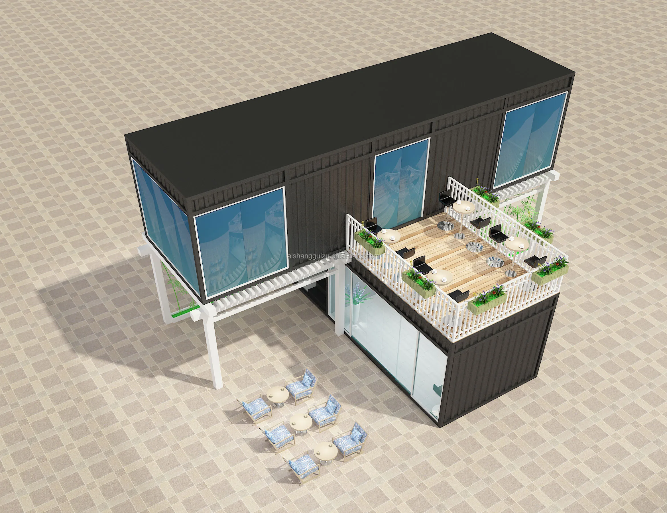 Flexible Luxury Holiday House Simple Design Economical Quick Installation Prefabricated Office container house For Sale