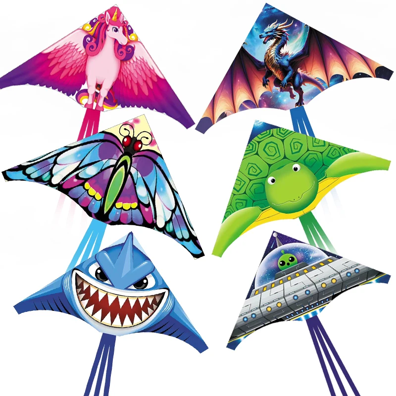 Popular Kids Adults Rocket Delta Kite Easy Flying Animal Design with Fiberglass Frame Diamond Pattern Eagle Kite Fabric Material