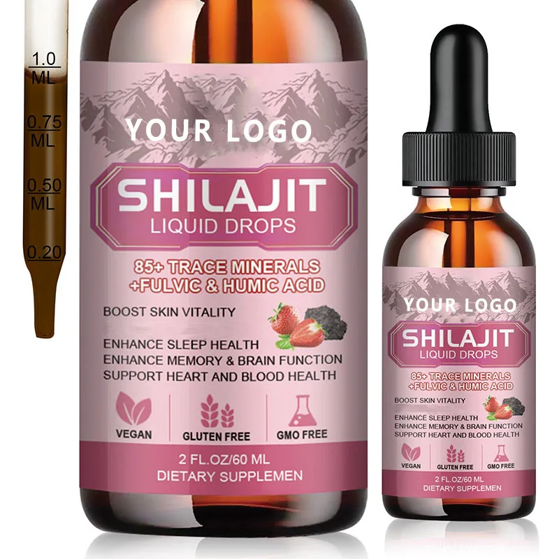 Organic Shilajit Liquid Drops Pure Shilajit Resin Himalaya Shilajit Dry Drops With 85+ Trace Minerals Fulvic & Humic Acid