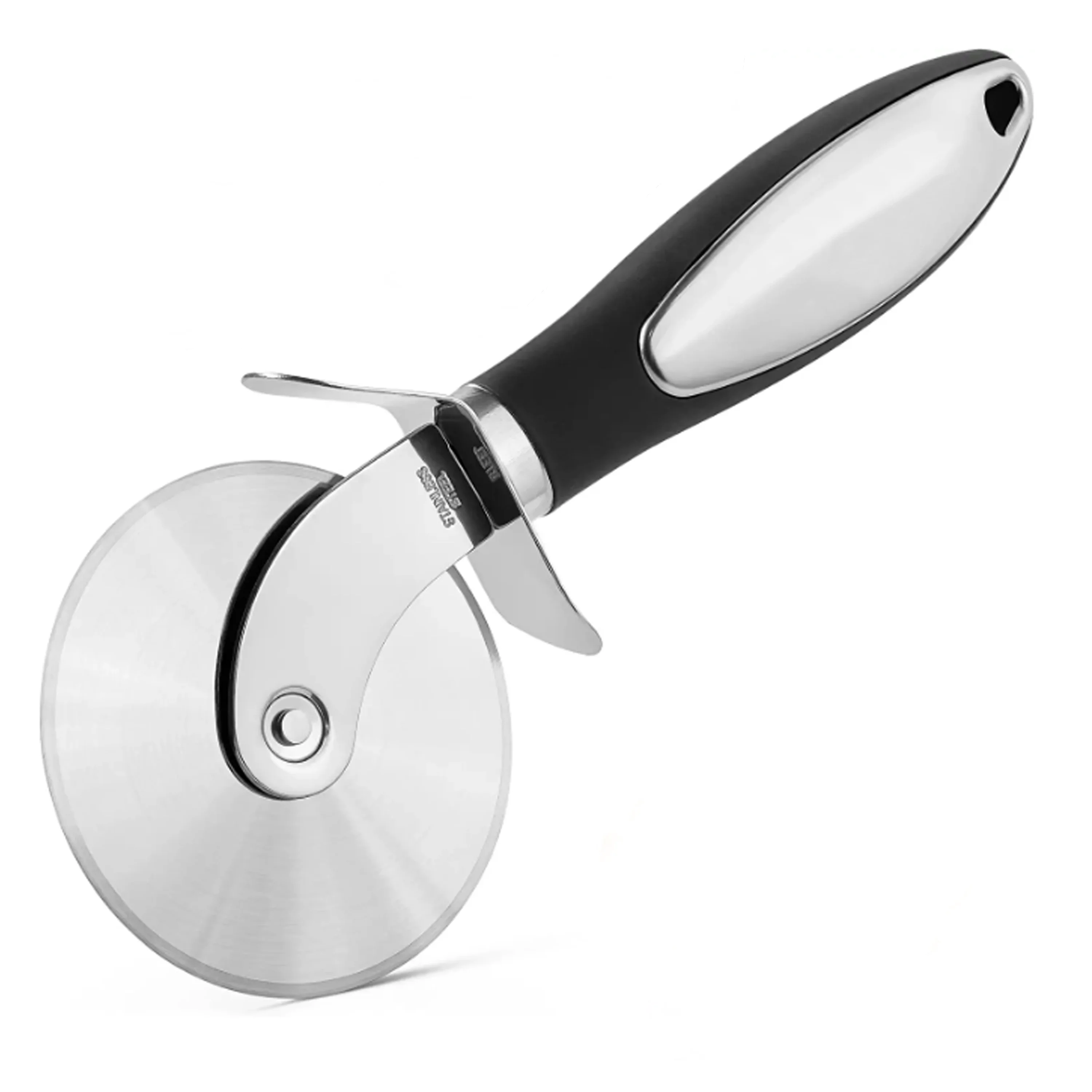 Built-in Protective Guard Pizza Cutter Wheel With Non Slip Ergonomic Handle