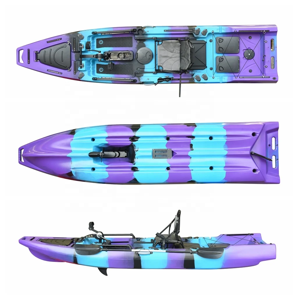 Material Single Fishing Kayak Pedal Kayak Electric Motor Kayak Professional LLDPE Plastic Vicking 12.5ft ORCA Lakes & Rivers