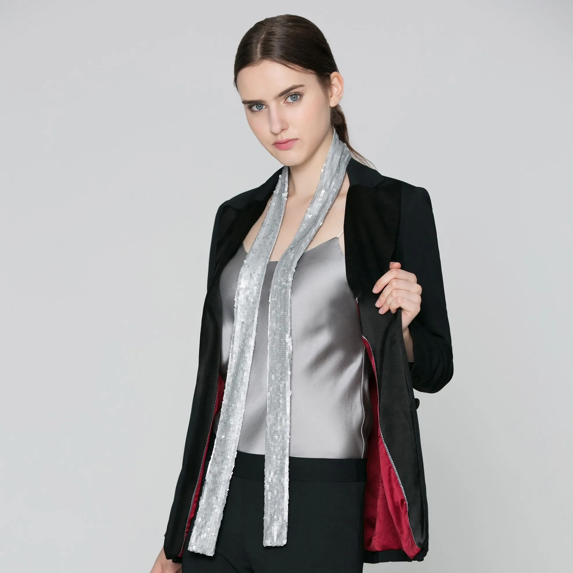 YANSI FUGEL | Женские костюмы и смокинг Tilda, галстук с блестками