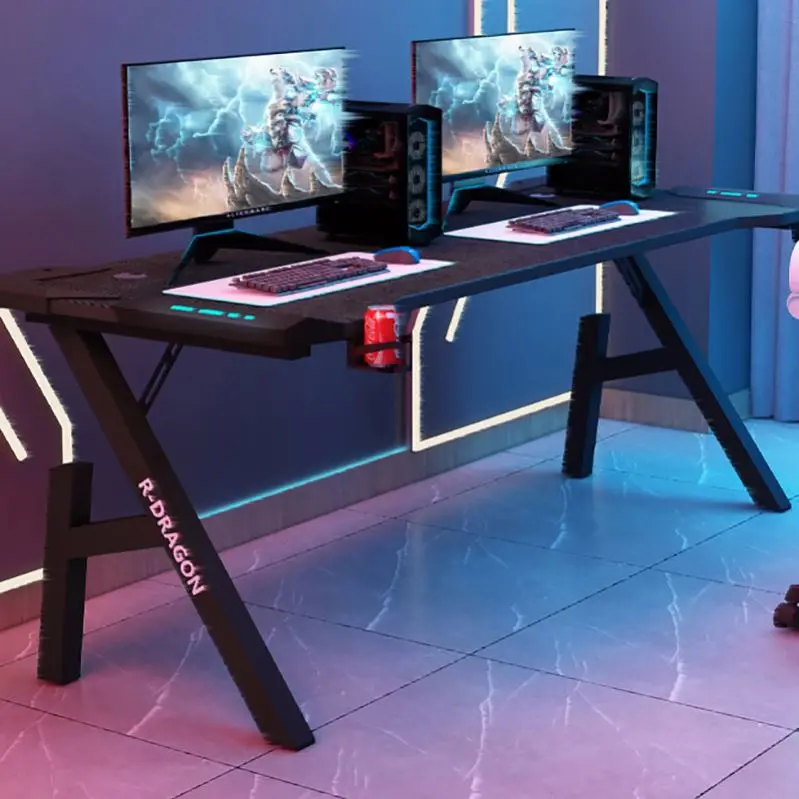 K-Shaped simple princess style girl wood gaming table easy assemble custom latest PC desk gaming pc desk for teen