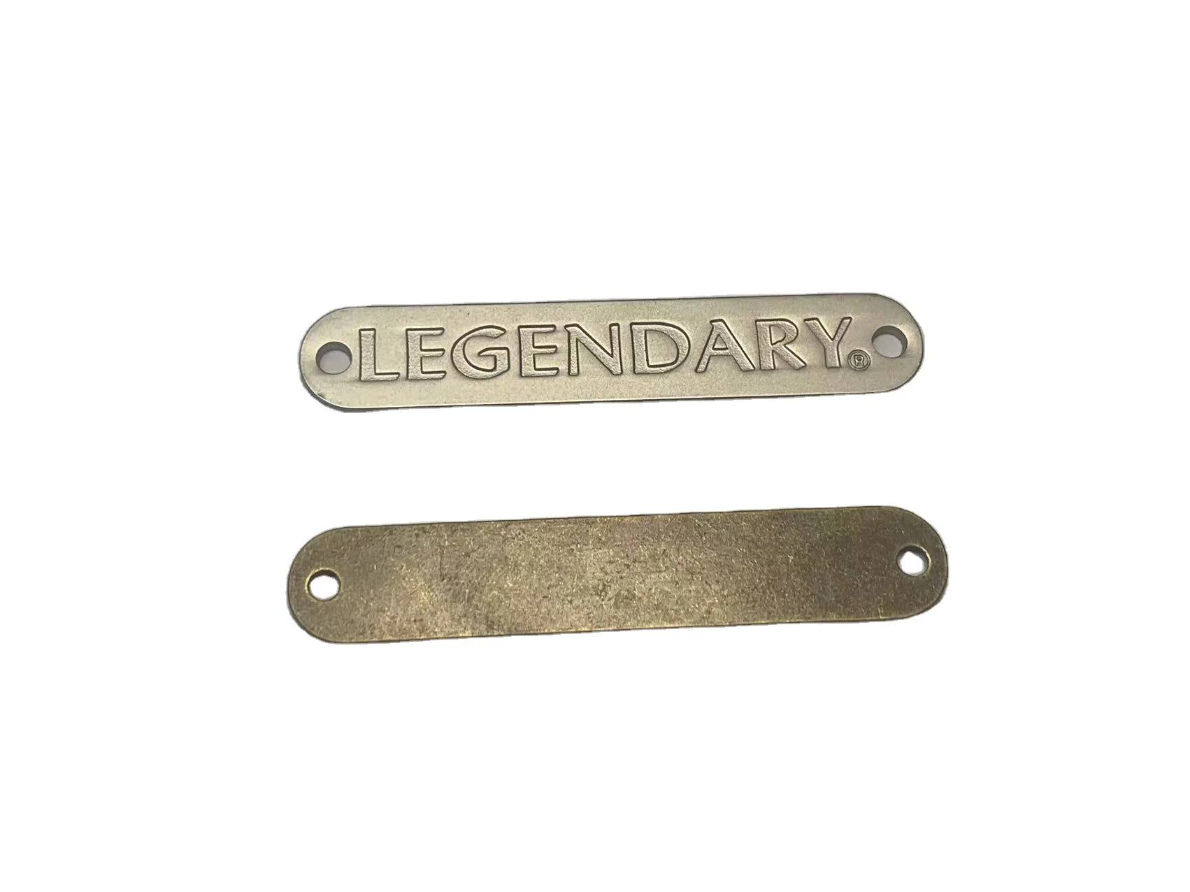 Manufacture customized brand logo engraved plate tag custom metal labels for garment